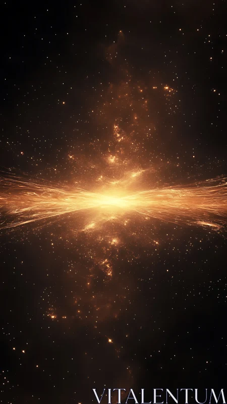 Cosmic starburst horizon over dark interstellar void.