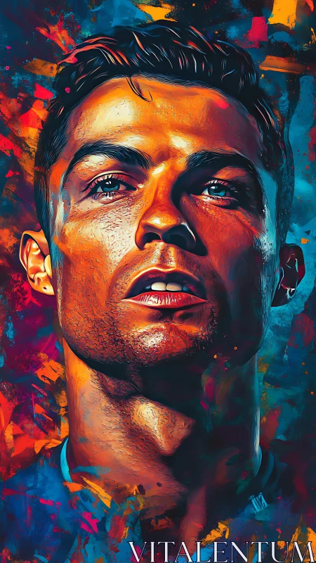 High-contrast digital portrait with hyper-saturated brush textures