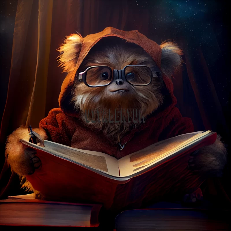 He's a bit of a nerd, and Bear finds joy in reading a good book. AI Image