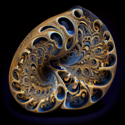 Moebius fractal shell from calcium carbonate