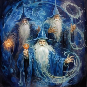 Blue Wizards perform a captivating magic ritual