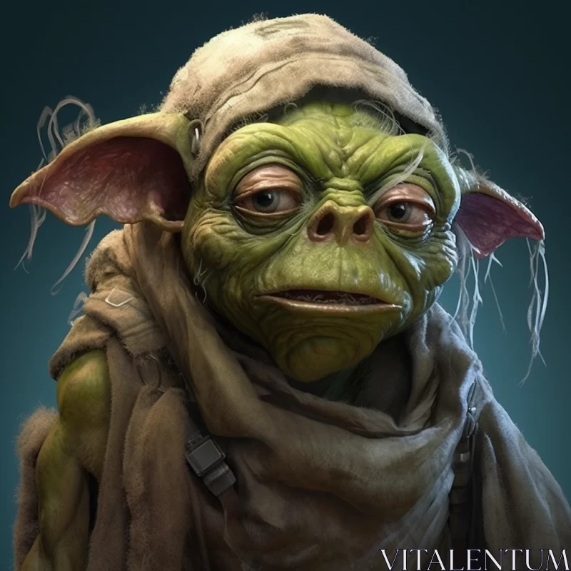 Yoda like Mike Wazowski: Horror Concept Art AI Image