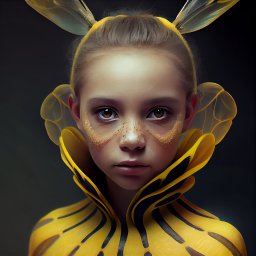 Beautiful yellow teen-bee