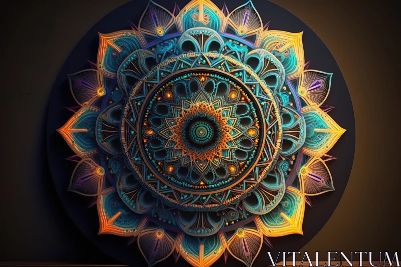An Artistic Flair Unleashed in a Neon Mandala AI Image