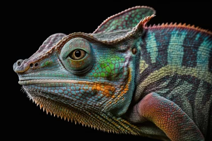Intricate Elegance: Close-Up of Fischer's Chameleon AI Image