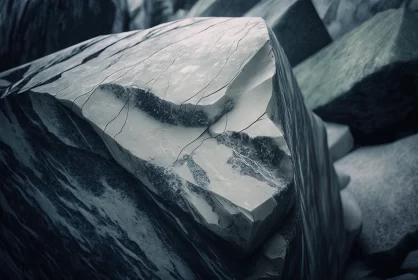 Subtle Serenity: Close-Up Shot of Abstract Gray Stone AI Image