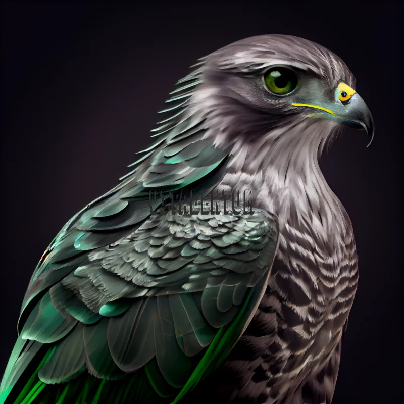 The Beauty Of The Green-Eyed Grey Hawk, One Of Nature's Most Peculiar And Rare AI Image