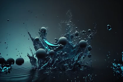 Fluid Symphony: Moving Abstract Liquid Particles Background AI Image