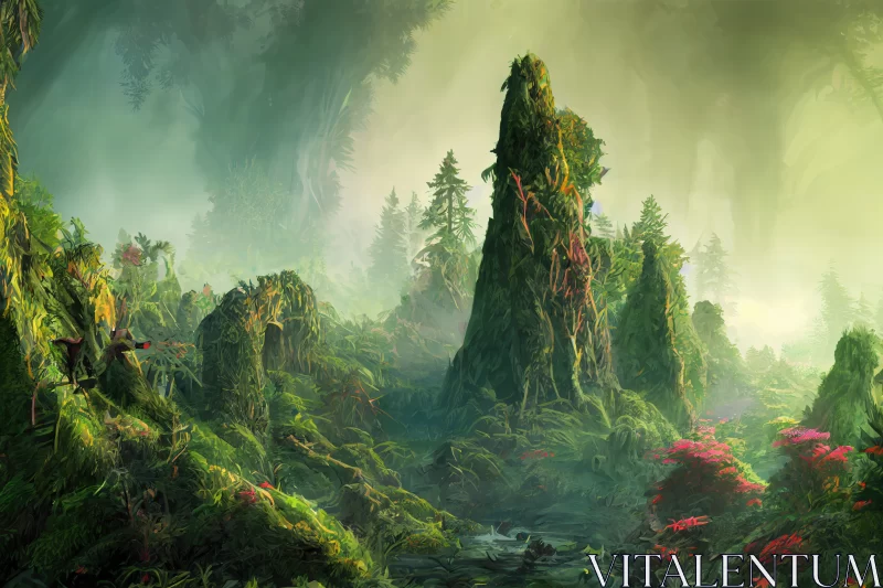 Enigmatic Enchantment: Banshee Forest Unveiled in Digital CG Artwork AI Image