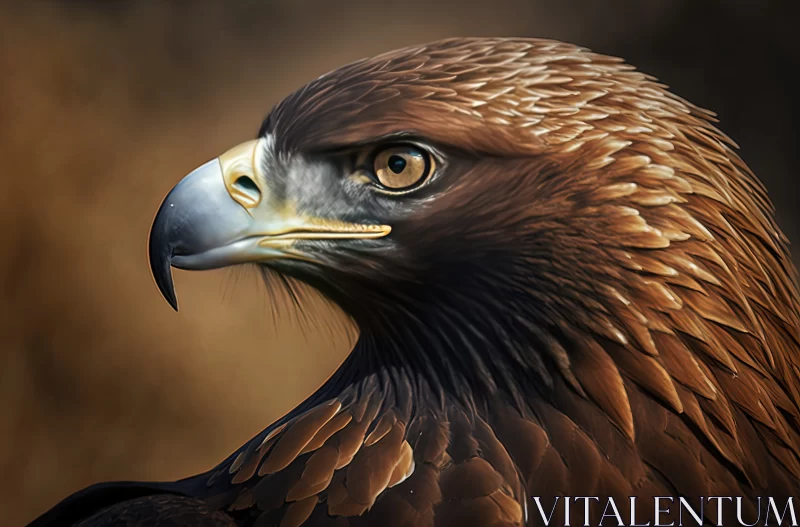 Capturing the Golden Eagle's Regal Portrait with Brown and White Plumage AI Image
