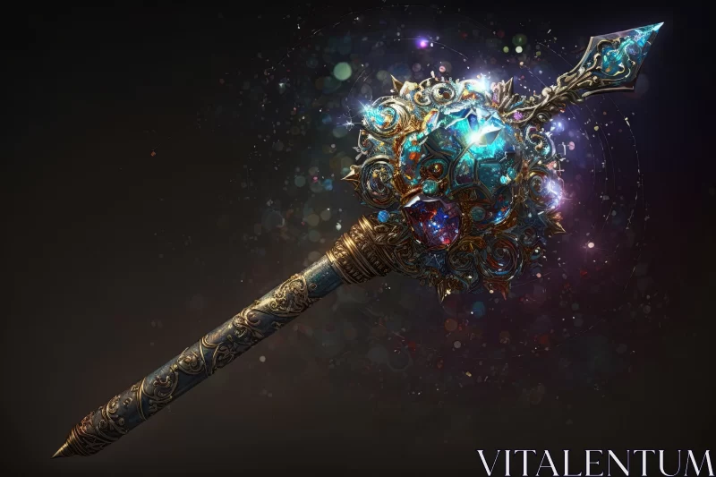 Enchanting Mastery: Glittering Scepter of Spellbinding Sorcery AI Image