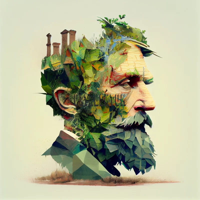 Stunning Portrait of Van Gogh Specializes in Vivid Colors and Subtle Lines AI Image