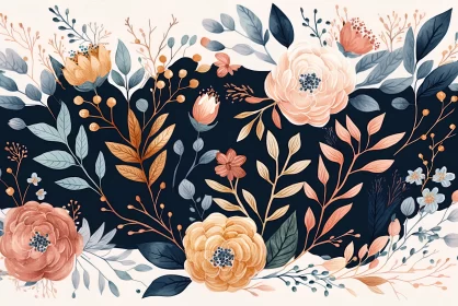 Watercolor Whimsy: Hand-Drawn Floral Pattern Illustration