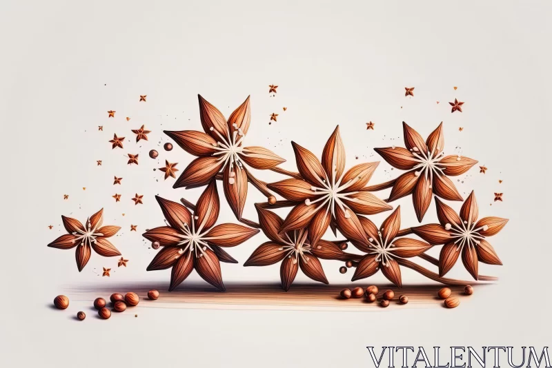 AI ART Anise Stars on White Glass: A Delicate Display of Fragrance and Elegance