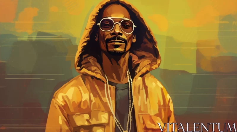 Graphic Novel Style Snoop Dogg Wallpaper: A Painterly Masterpiece in 8K AI Image