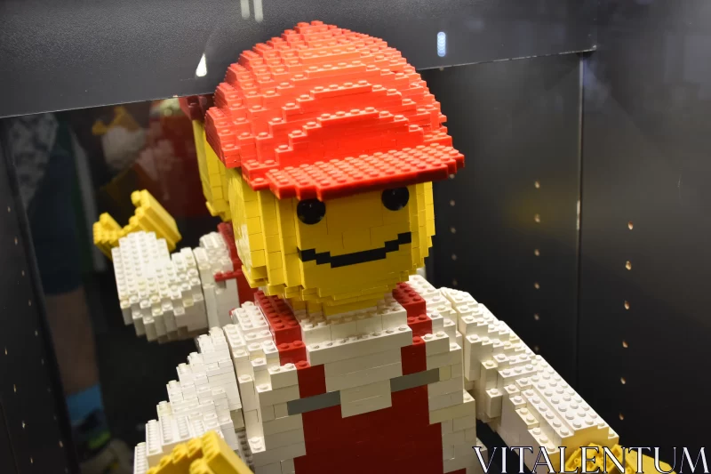 Iconic Red-Capped Lego Figure: A Close-Up Marvel Free Stock Photo