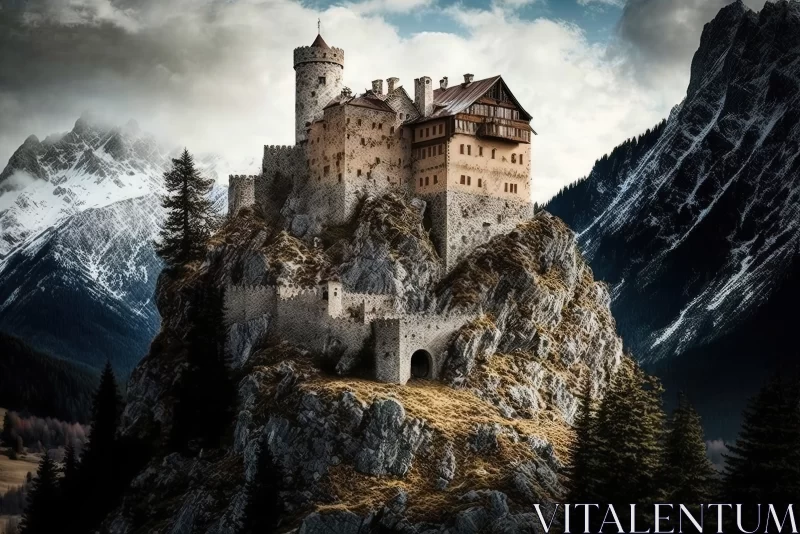 Timeless Majesty: Ehrenberg Castle, a Window to Austria's Ancient History AI Image