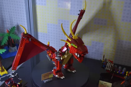 Crimson Guardian: The Mighty Red Lego Dragon Takes Flight