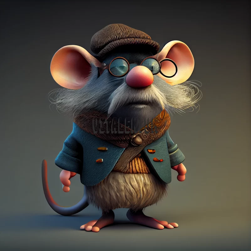 AI ART The Cute and Charming Old Mouse Gentleman