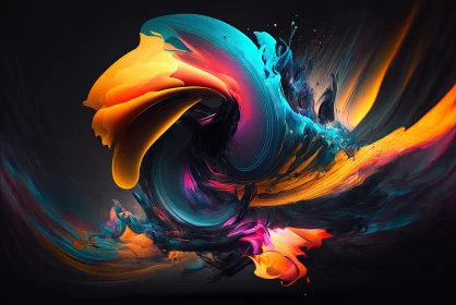 Motion in Colour: Abstract Form with Dynamic Light and Dark Context AI Image