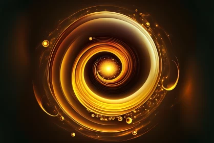 Radiant Whirlpool: Luminous Swirling Circle of Elegance on Dark Background