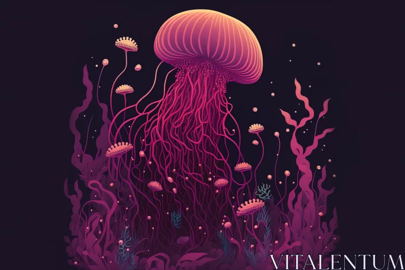 Jellyfish Blooms: Floral Jellyfish Air Plant AI Image