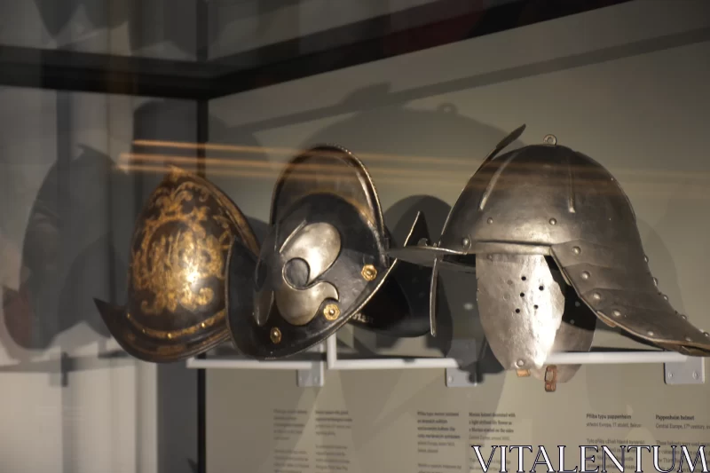 Helmet Chronicles: Painted Knight's Helms Exhibition Free Stock Photo