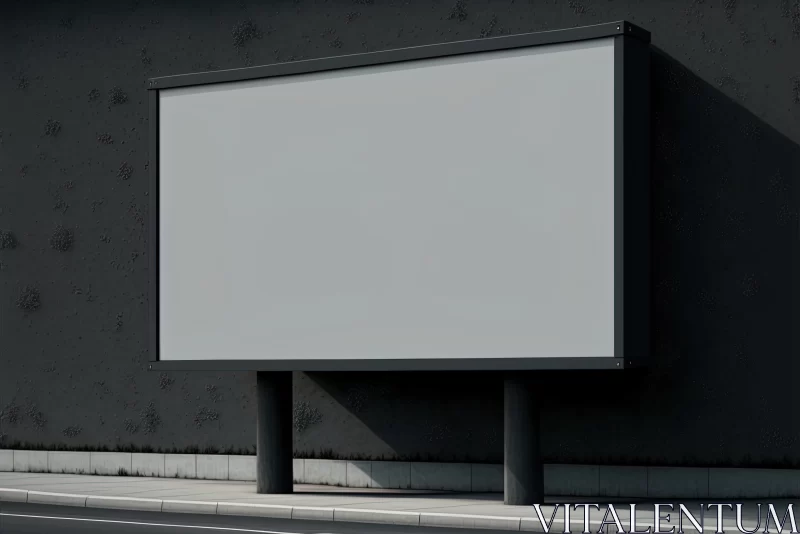 Flat White Billboard Awaits its Creative Masterpiece on Concrete Building Wall AI Image