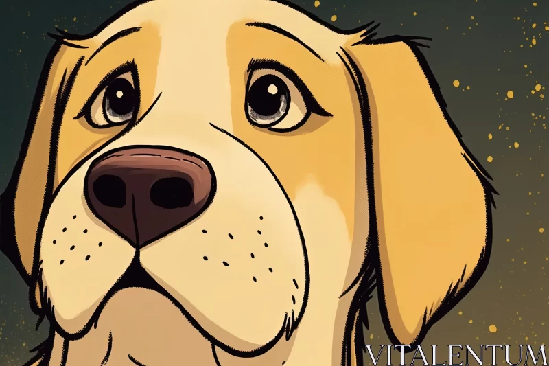 Golden Charmer: Irresistibly Cute Portrait of a Captivating Dog AI Image