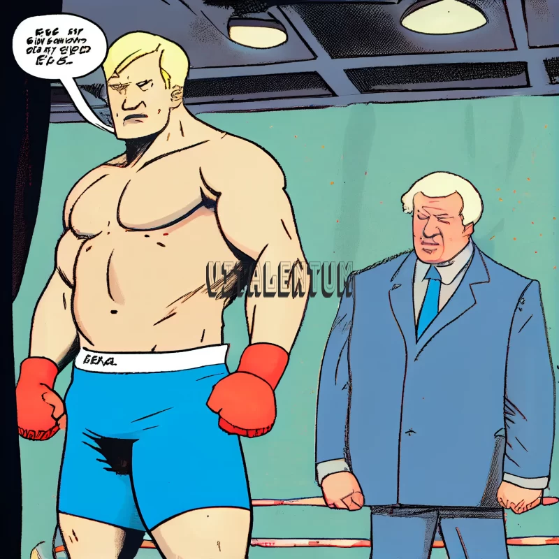 Boris Johnson and Boris Yeltsin in the Middle of a Fight with Unknown Fighter AI Image