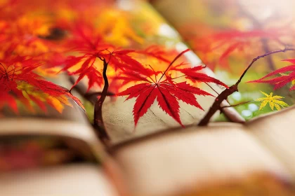 Whimsical Tales: Japanese Maple Trees Unleash Autumn's Magic AI Image