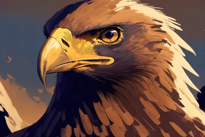 Cartoon Majesty: Golden Eagle, a Bird of Prey in Cartoon Style