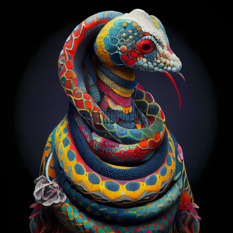 The Rainbow Boa: One of the Most Beautiful Snakes in The World AI Image