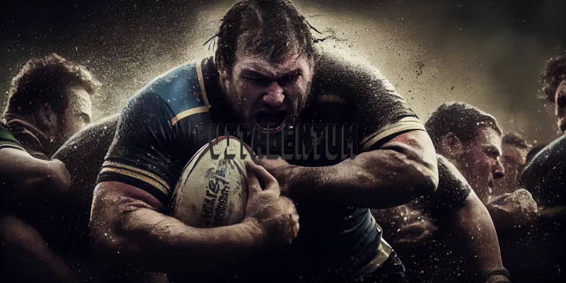 Rugby World Cup in Bad Weather Exhibits the True Nature of Players AI Image