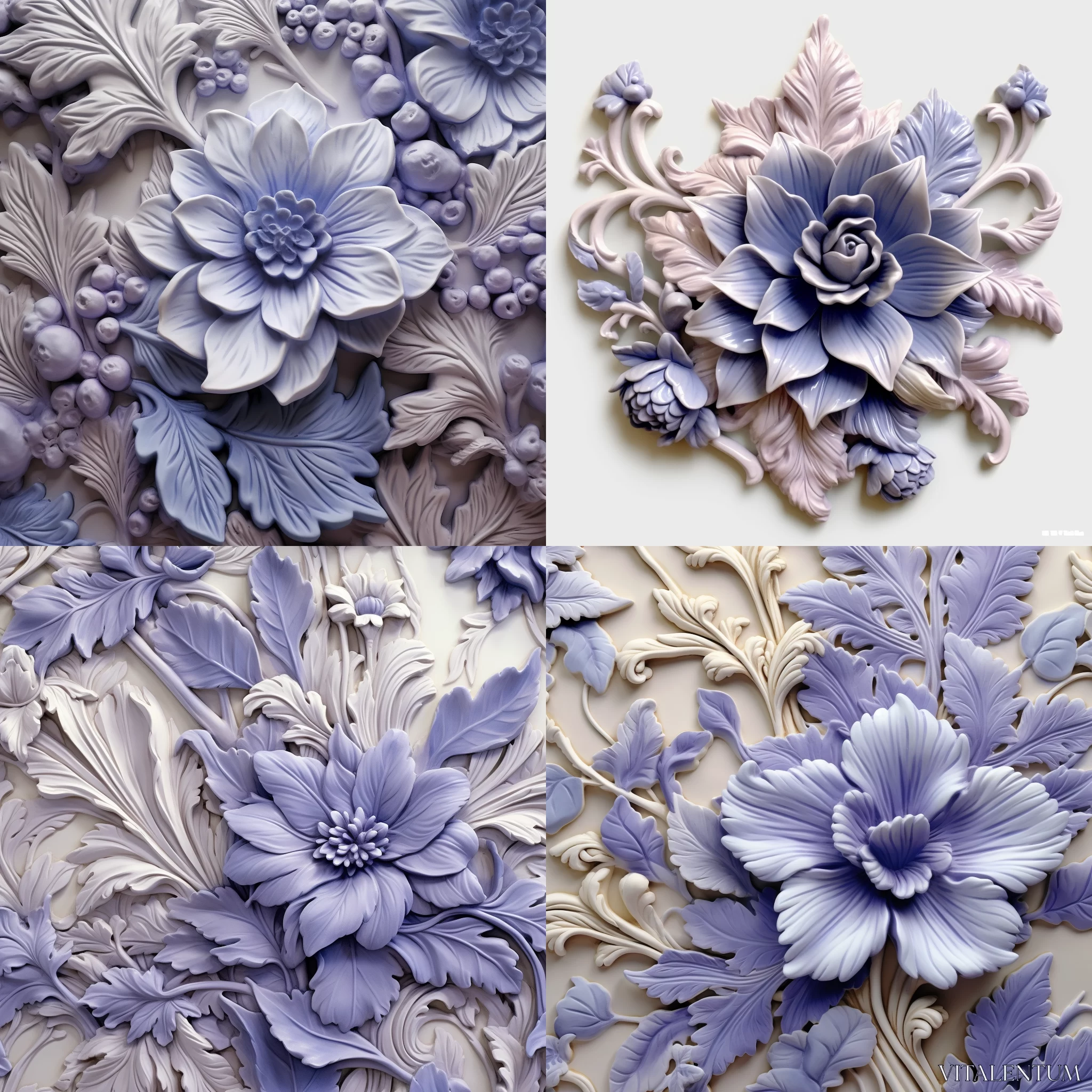 PROMPT Romanticized Nature: Rococo Style Ceramic Floral Design
