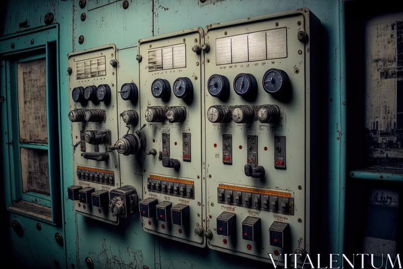 Powerful Control: Electrical Switch Panel in the Switchgear Room of a Dynamic Power Plant AI Image