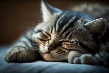 Blissful Slumber: Totally Relaxed and Sleeping, Adorable Cat