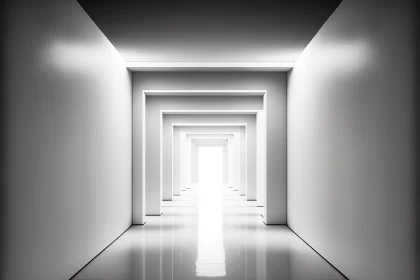 Abstract Serenity: Room White Corridor Space Background