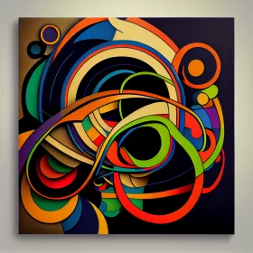 Vibrant Abstract Painting Full Of Movement And Energy Deftly Captured In Paint AI Image