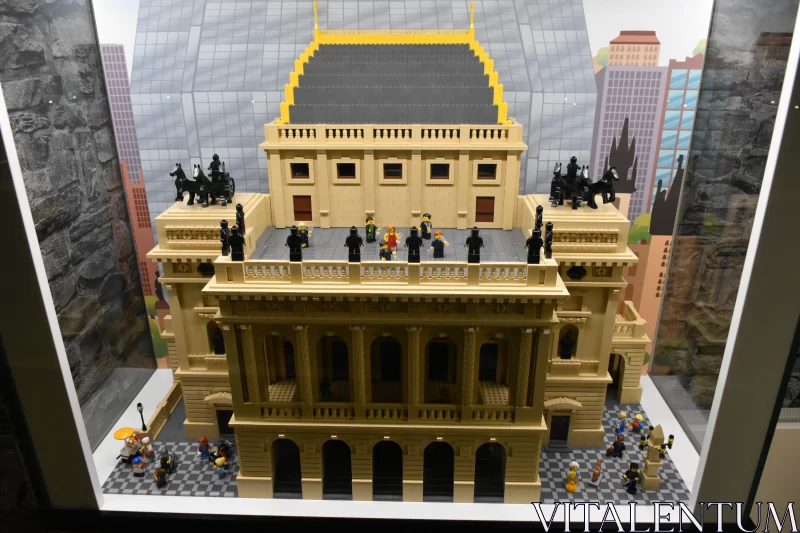 Majestic Sand-Colored Lego Museum: Where History Reigns Free Stock Photo