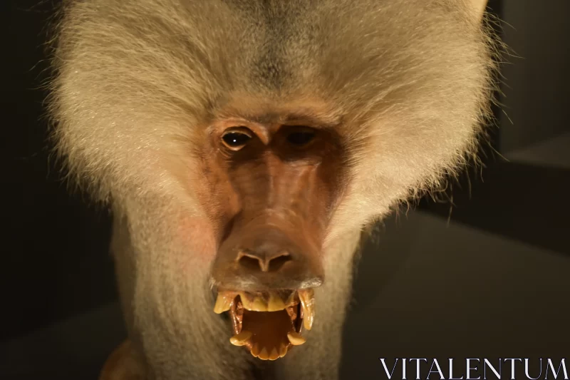 Fierce Majesty: Close-Up of Aggressive Ape with Lush Fur and Fangs Free Stock Photo