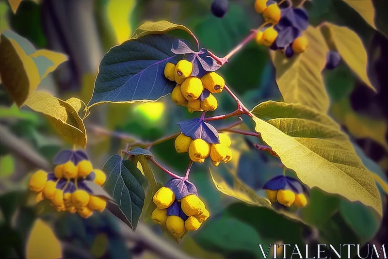 Autumn's Radiance: Goldencreeper - A Vibrant Ornamental Plant in the Cucurbitaceae Family AI Image