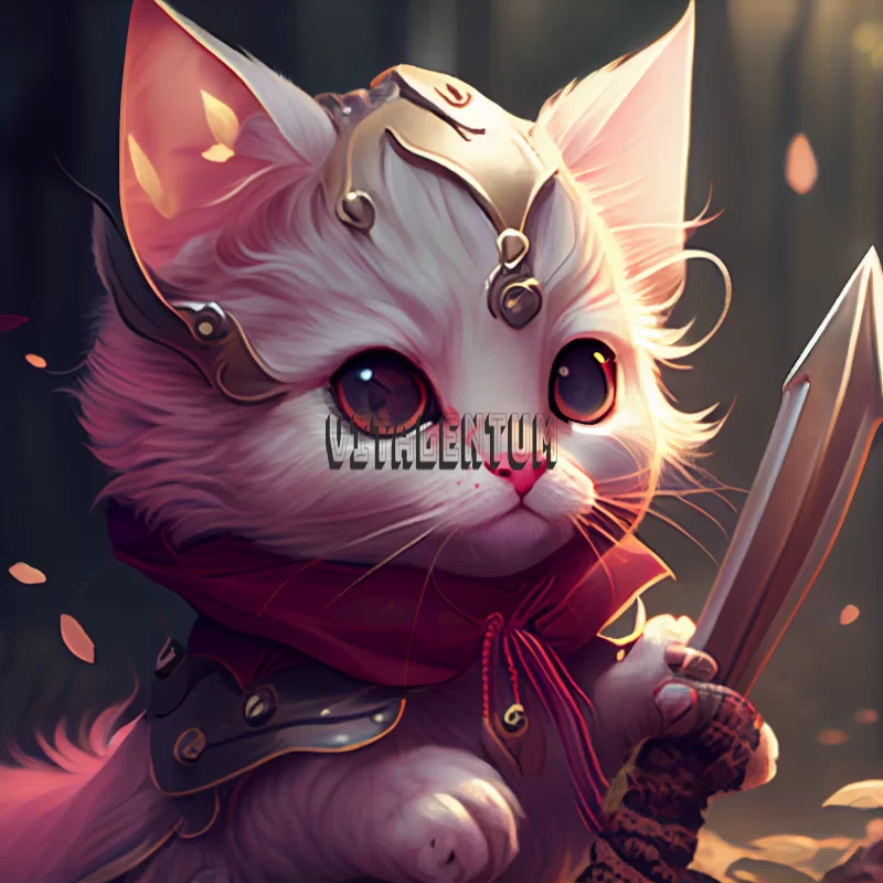 A Royal Kitty Warrior Who Ruled With An Iron Claws AI Image