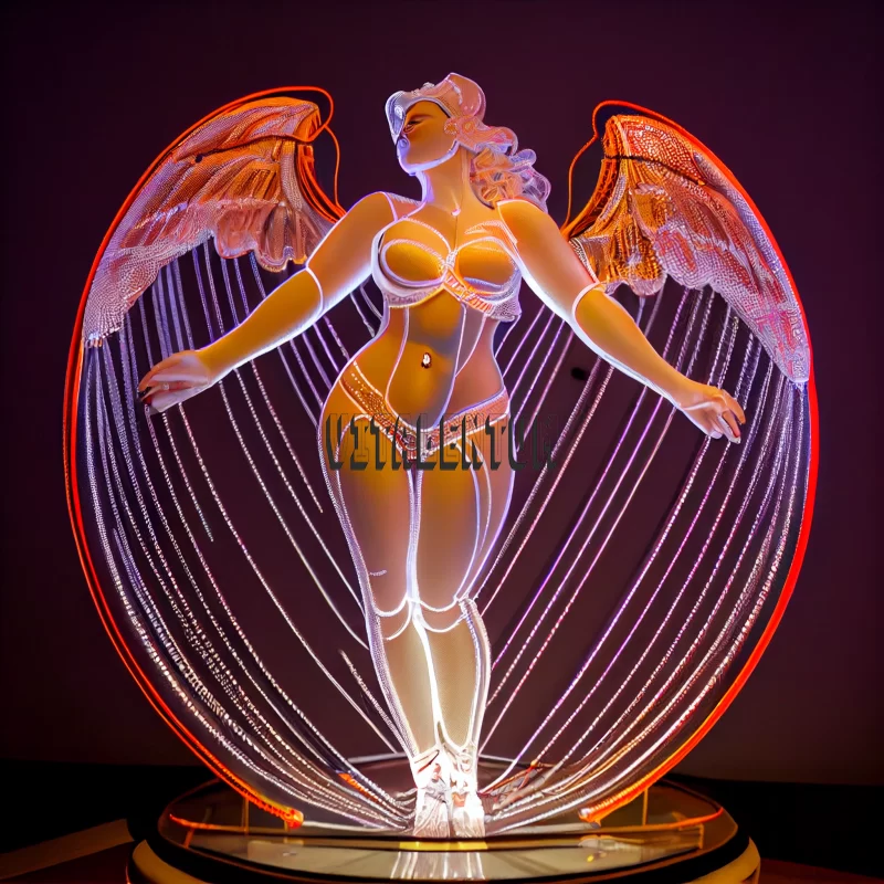 Mesmerizing Statue of Aphrodite  Made from LEDs AI Image