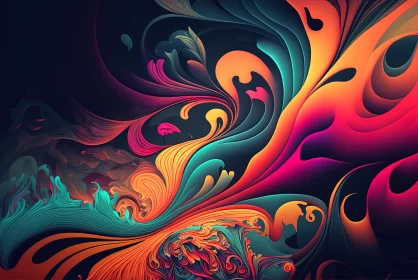 Artistic Fusion: Abstract Gradiently Colored Background AI Image