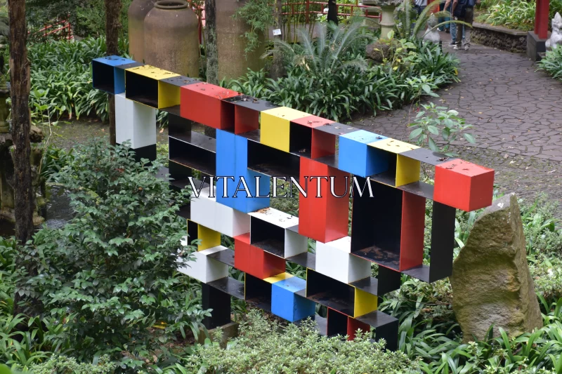 Bright Installation Inspired by Pete Mondrian Free Stock Photo
