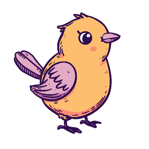 Cute Cartoon Bird Illustration ➤ Print-on-demand design