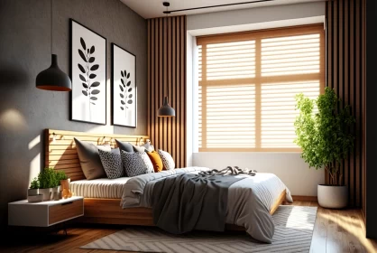 Minimalist Serenity: A Luxurious Bedroom Retreat with Sleek Simplicit