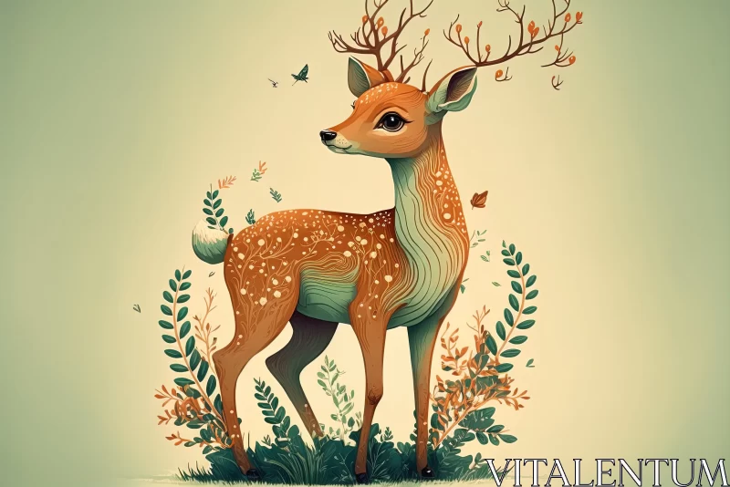 Graceful Wilderness: Captivating Deer Vector Artwork AI Image