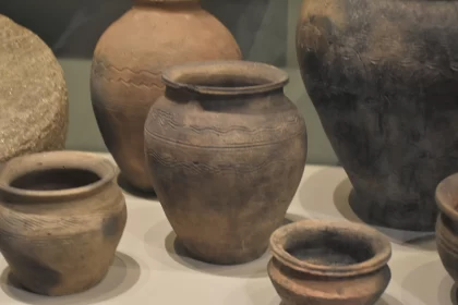 Vessels of Diversity: Array of Clay Pots in Various Sizes